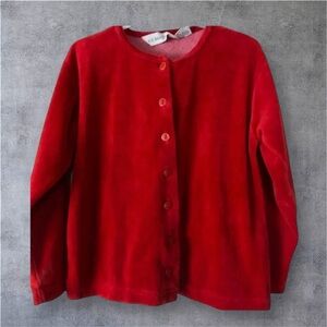 G.H. BASS & CO. EUC GIRLS RED VELOUR TOP SIZE S